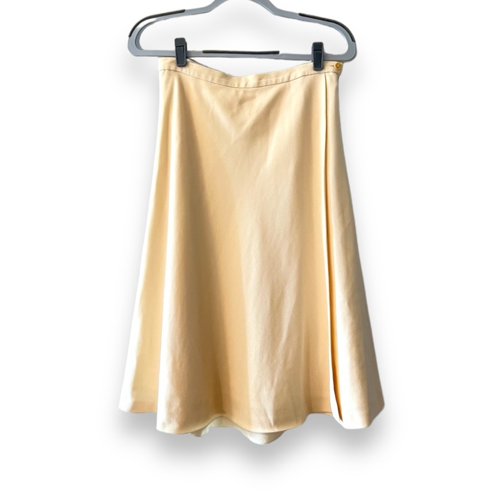 Giorgio Armani Cream A-Line Midi Skirt